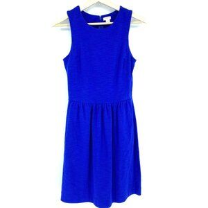 J Crew Dress Womens Extra Small Sleeveless Pleated Ponte Mini Skirt Skater Blue